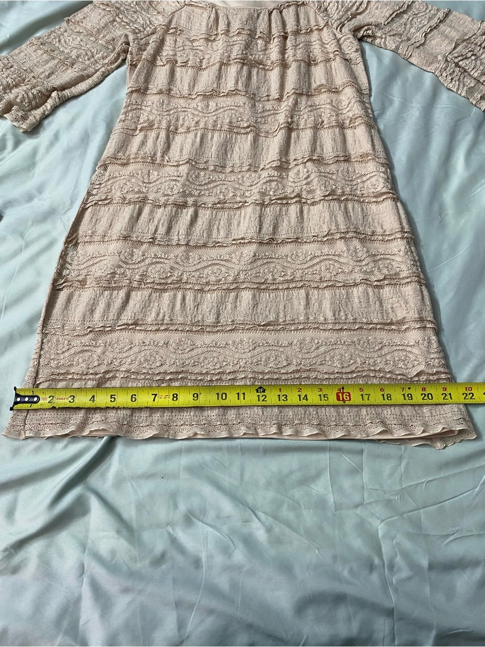 Chris McLaughlin Beige Lace Tiered Ruffle Dress - Size‎ 8 Romantic Feminine - Picture 10 of 10